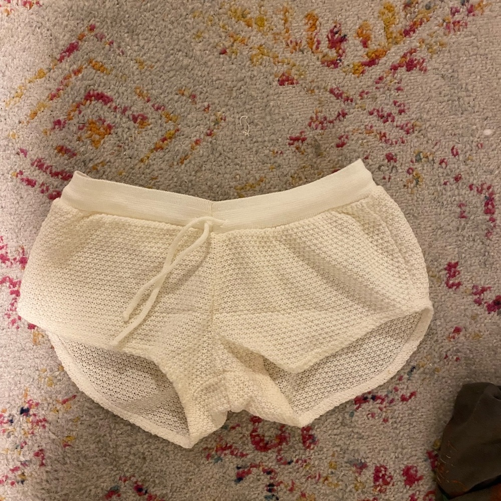 Princess Polly white crotchet shorts